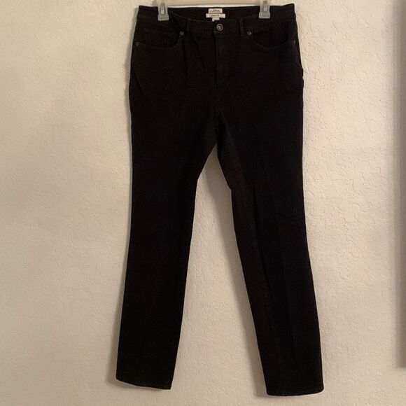 L.L.Bean Woman’s Classic Fit High Rise Straight Black Jeans Size 12 - Picture 1 of 9